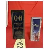 Vintage C&H Cardboard Box & Metal Container