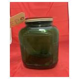 Green Glass Jar w/Lid