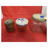 3 - Glass Jars w/Lids