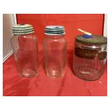 3 - Glass Jars w/Metal Lids