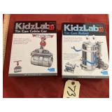 2pc - Kids Lab Tin Can Robot - Tin Can Cable Car