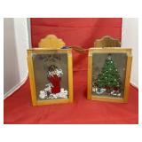 Wood Holiday Tea Light Holders