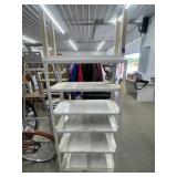 Metal Shelving Unit 30"L x 15"W x 58"H & Bench