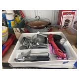 Kitchen Utensils in Tray - Skillets & Lid