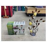 Box of Solar Lights & Votive Candle Stand