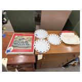 5 Pcs - Milk Glass Plates - Christmas Egg Plate