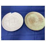 2 Pcs - Frankoma Holiday & Oklahoma Plate