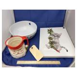 Porcelain Santa Pitcher - North Pole Serving Bowl