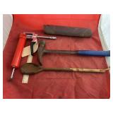 Grease Gun - Hammer - Wooden Spoon - Sandpaper