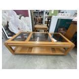 Wood/Glass Coffee Table 54"L x 24"W x 17"H