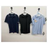 3 Golf Shirts - Pique Polo Sz L American Eagle