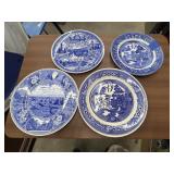 4 - Blue Willow-like Plates