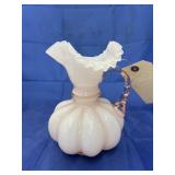 Pink Blown Glass Pitcher