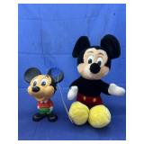Vintage Mickey Mouse Pull Cord Toy & Plush Toy