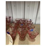 12 Pcs - Pink Depression Glass Sherbets