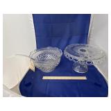 Small Punch Bowl w/Ladle - Glass Cake Stand