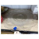 Large Clear Glass Cake Plate