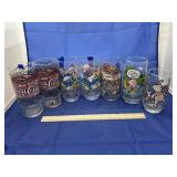 7 Pcs - Cartoon & Advertising Glass Tumblers