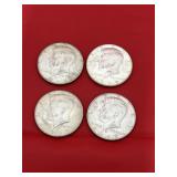 4 - 40% Silver Kennedy Half Dollars