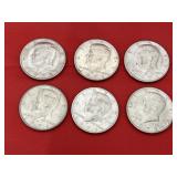 6 - Clad Kennedy Half Dollars
