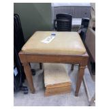 Wooden Step Stool & Padded Bench 17"L x 15"W x