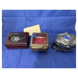 Silver Plate Trinket box - Gold Toned Jewelry Box