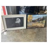 2 Pcs Framed Art - Eagle Photo 19"x26"