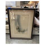 Framed/Matted Lake Scene Print 17"x22"