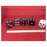 5 Large Wooden Dice