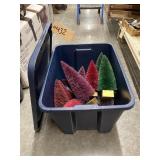Assorted Christmas Tree in 18 Gal Plastic Tote