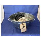 Galvanized Bucket w/Wood Block - Ear Muffs