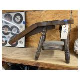 Rustic Wooden Foot Stool 15"Dia 29"L x 15"H
