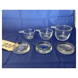 3 - Glass Furniture Coasters & 3 Glass Cups