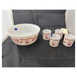 hazel Atlas Tom & Jerry Bowl & Cups