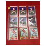 Baseball Sheet of 9 Cards Ozzie Smith