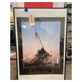 Framed Inspirational Iwo Jima Monument Pic