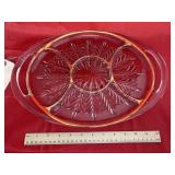 Divided Gold Rimmed Serving Tray