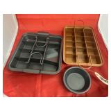 Bakeware - 2 Brownie Pans - Mini Pie Pans