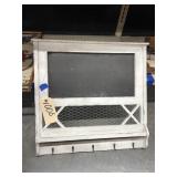 Chalkboard Wall Dï¿½cor w/Hooks 22"L x 21"W
