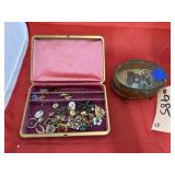 Metal Trinket Dish w/Fashion Jewelry