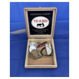 Wooden Cigar Box w/Commemorative Coins