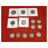 14 Buffalo Nickels Mixed Dates