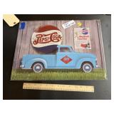 Metal Single Sided Pepsi Cola Sign 12"x17"
