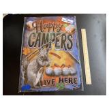 Metal Single Sided "Happy Camper" Sign