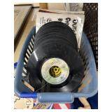 Box of Assorted Vinyl Records 45