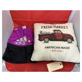 12 Mo Adidas Jacket & Red Truck Throw Pillow