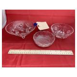Clear Glass Star of David Footed Bowl & More