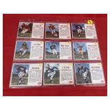 1962 Post Football Sheet of 9 Cards