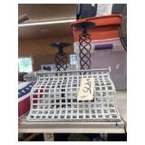 2 - Candle Risers & Metal Wall Magazine Rack