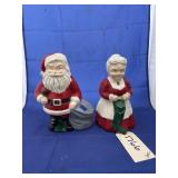2 - Vintage Mr & Mrs Santa Wall Hangers